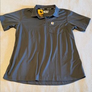 Women’s Carhartt Short Sleeve Polo Shirt in Charcoal